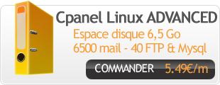 hébergement linux cpanel centos webmail awstat fantastico
