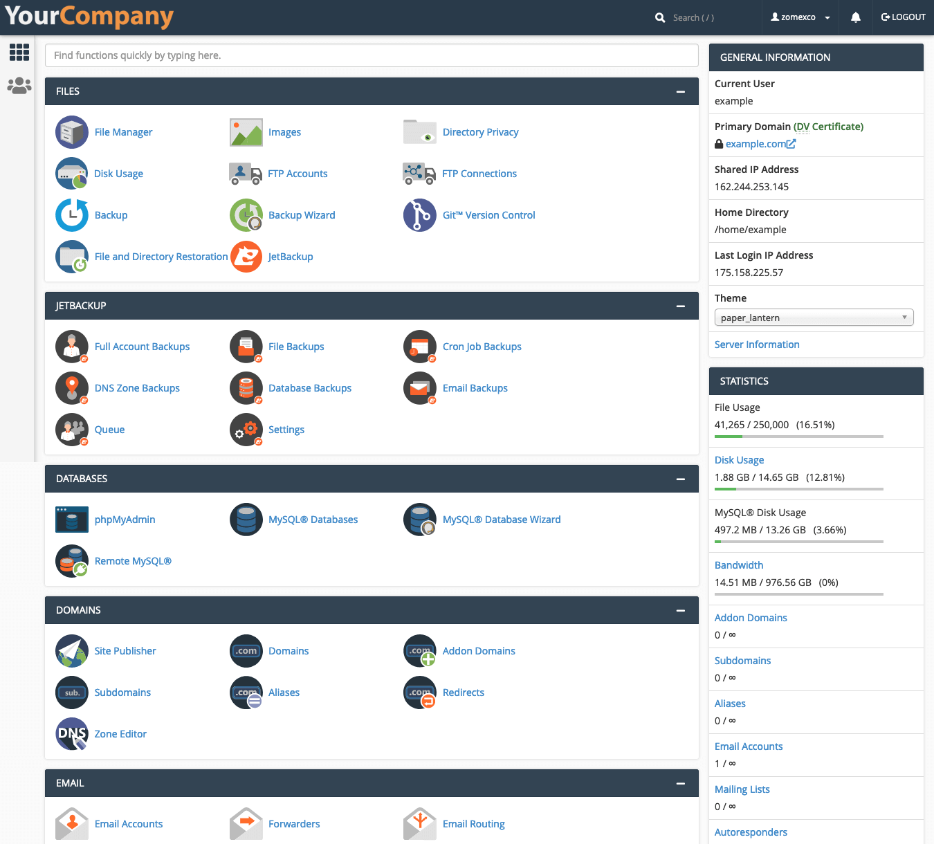 Hébergement Web Cpanel sous Linux